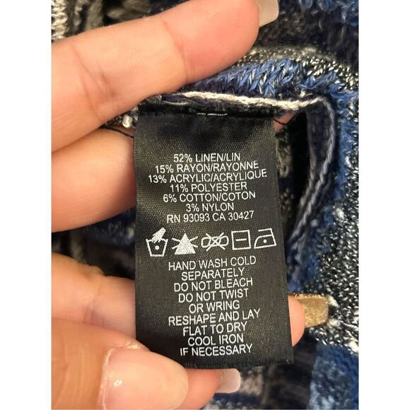 Nic+Zoe Linen Mixed Knit Waterfall Cardigan size PM - Picture 4 of 6